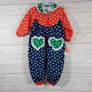 Vintage bubble suit romper hearts NOS